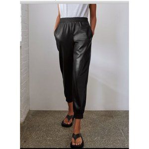 BABATON Zedel Pant Faux Vegan Leather Black Joggers - Size Large Aritzia
